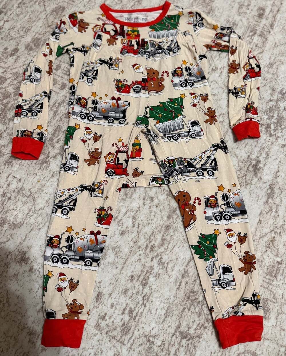 Reshineee Christmas Construction Trucks Pajamas